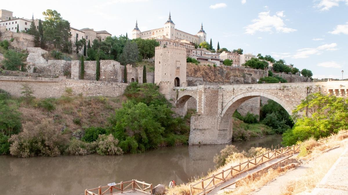 Alcázar of Toledo, a stone fortress located in the highest part of Toledo, Spain.