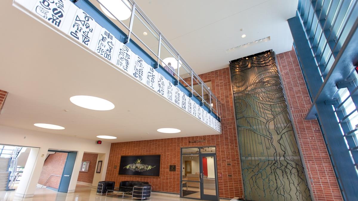 Artwork showcased inside Northrup Foyer.